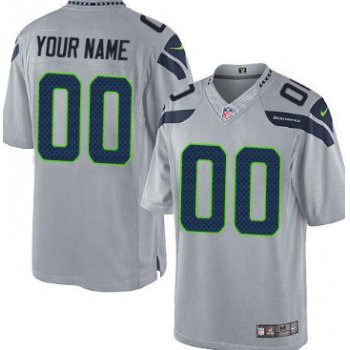 Kids' Nike Seattle Seahawks Customized Gray Limited Jersey