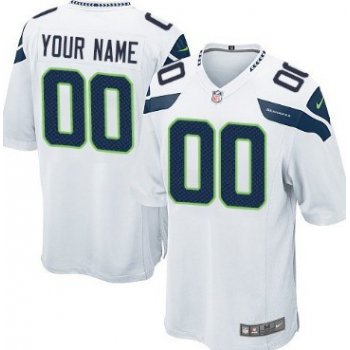 Men's Nike Seattle Seahawks Customized White Game Jersey