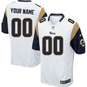 Men's Nike St. Louis Rams Customized White Game Jersey