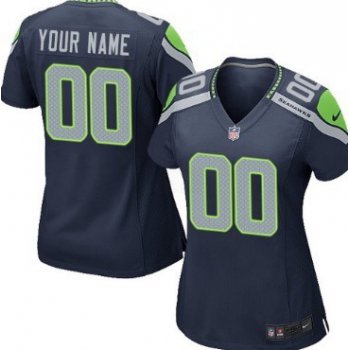 Women's Nike Seattle Seahawks Customized Blue Limited Jersey