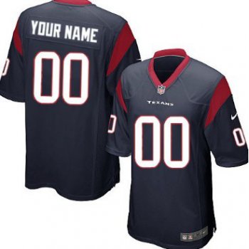 Kids' Nike Houston Texans Customized Blue Game Jersey