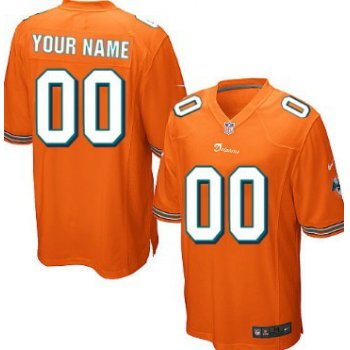 Kids' Nike Miami Dolphins Customized Orange Game Jersey