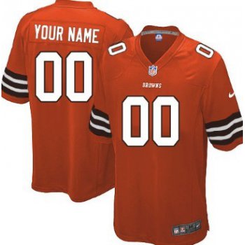 Men's Nike Cleveland Browns Customized Orange Game Jersey