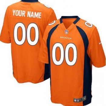 Men's Nike Denver Broncos Customized Orange Game Jersey