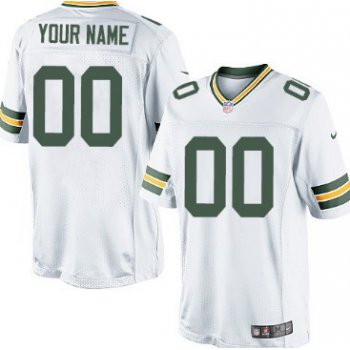 Men's Nike Green Bay Packers Customized White Limited Jersey