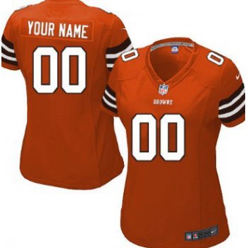 Women's Nike Cleveland Browns Customized Orange Game Jersey