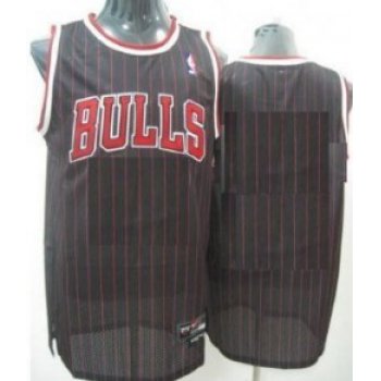 Kids Chicago Bulls Customized Black Pinstripe Jersey