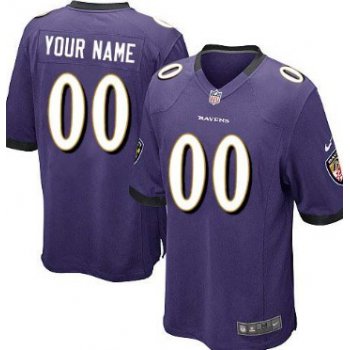 Kids' Nike Baltimore Ravens Customized Purple Limited Jersey