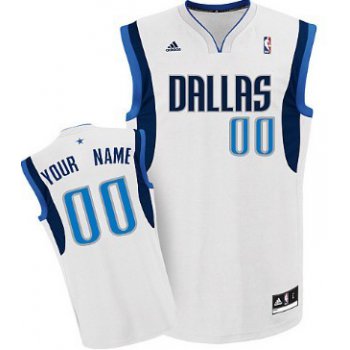 Mens Dallas Mavericks Customized White Jersey