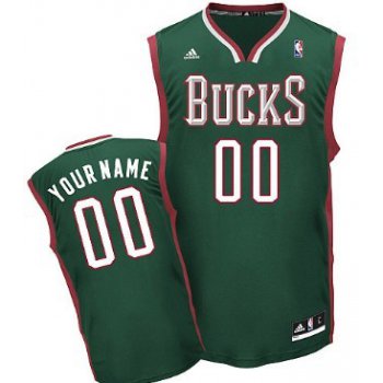 Mens Milwaukee Bucks Customized Green Jersey