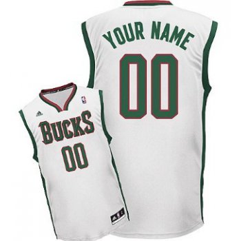 Mens Milwaukee Bucks Customized White Jersey