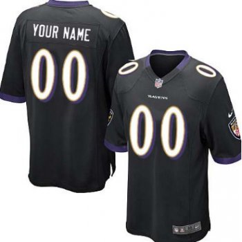 Men's Nike Baltimore Ravens Customized Black Game Jersey