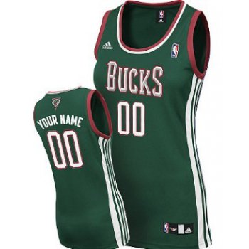 Womens Milwaukee Bucks Customized Green Jersey