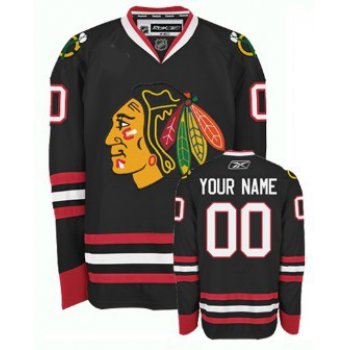 Chicago Blackhawks Mens Customized Black Jersey