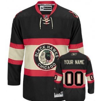 Chicago Blackhawks Mens Customized Black Third Jersey