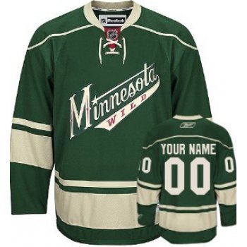 Minnesota Wild Mens Customized Green Jersey