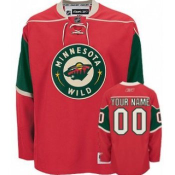 Minnesota Wild Mens Customized Red Jersey