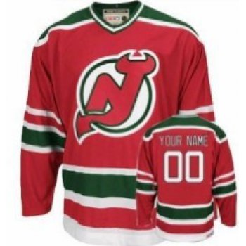 New Jersey Devils Youths Customized Red With Green Jersey