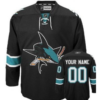 San Jose Sharks Mens Customized Black Third Jersey