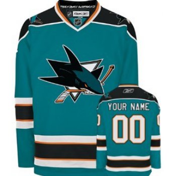 San Jose Sharks Mens Customized Blue Jersey