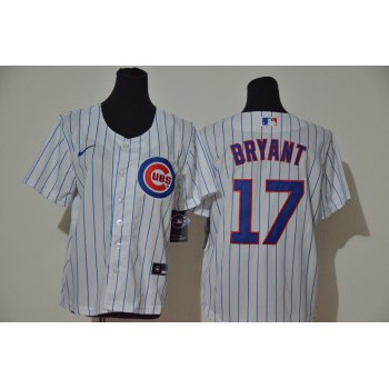 Youth Chicago Cubs #17 Kris Bryant White Stitched MLB Cool Base Nike Jersey