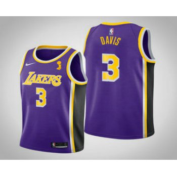 Youth Los Angeles Lakers #3 Anthony Davis 2020 NBA Finals Champions Statement Purple Jersey