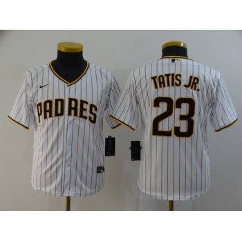 Youth San Diego Padres #23 Fernando Tatis Jr. White Stitched MLB Cool Base Nike Jersey