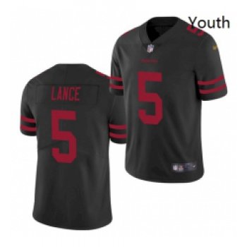 Youth San Francisco 49ers #5 Trey Lance Jersey Black 2021 Limited Football