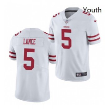 Youth San Francisco 49ers #5 Trey Lance Jersey White 2021 Limited Football