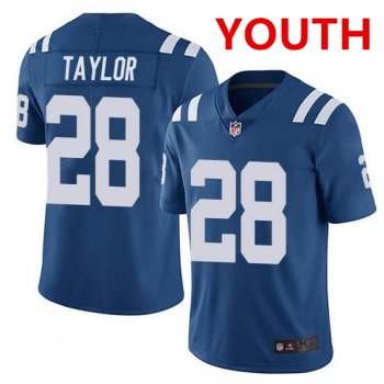 Youth indianapolis colts #28 jonathan taylor blue stitched nike jersey