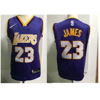 Los Angeles Lakers #23 LeBron James Purple Toddlers Jersey