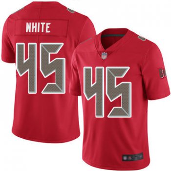 Buccaneers #45 Devin White Red Youth Stitched Football Limited Rush Jersey