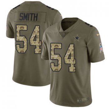 Cowboys #54 Jaylon Smith Olive Camo Youth Stitched Football Limited 2017 Salute to Service Jersey