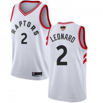 Raptors #2 Kawhi Leonard White 2019 Finals Bound Youth Basketball Swingman Association Edition Jersey