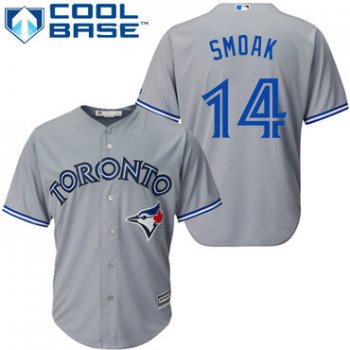 Blue Jays #14 Justin Smoak Grey Cool Base Stitched Youth Baseball Jersey