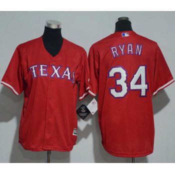 Rangers #34 Nolan Ryan Red Cool Base Stitched Youth Baseball Jersey