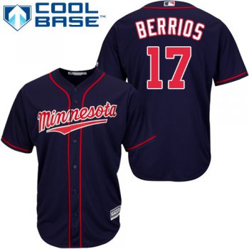 Twins #17 Jose Berrios Navy blue Cool Base Stitched Youth Baseball Jersey