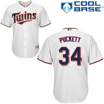 Twins #34 Kirby Puckett White Cool Base Stitched Youth Baseball Jersey