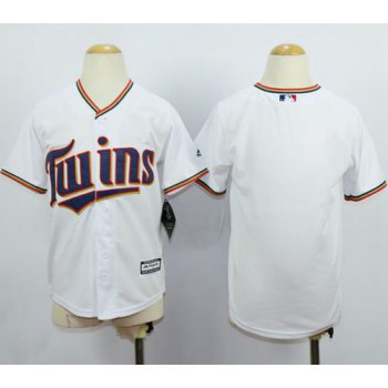 Twins Blank White Cool Base Stitched Youth Baseball Jersey