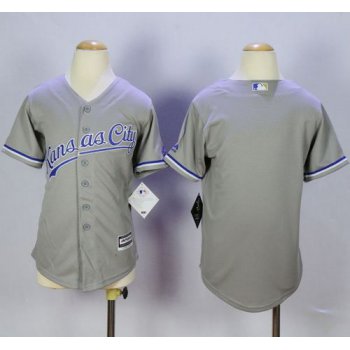 Royals Blank Grey Cool Base Stitched Youth Baseball Jersey