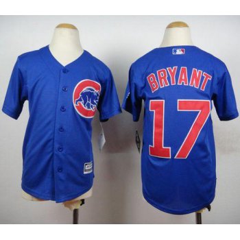 Cubs #17 Kris Bryant Blue New Cool Base Stitched Youth Baseball Jersey