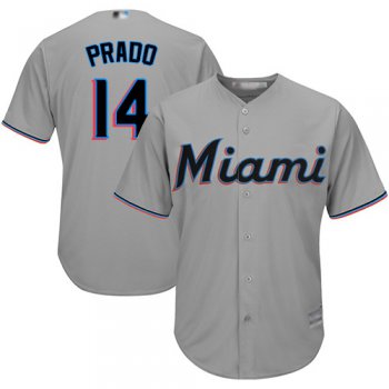 Marlins #14 Martin Prado Grey Cool Base Stitched Youth Baseball Jersey