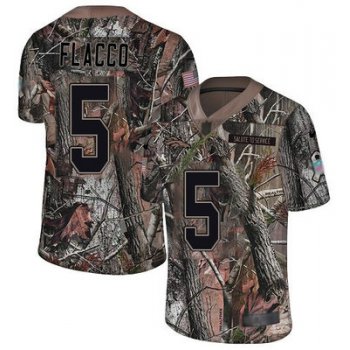 Broncos #5 Joe Flacco Camo Youth Stitched Football Limited Rush Realtree Jersey