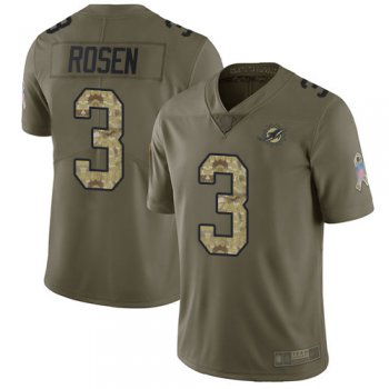 Dolphins #3 Josh Rosen Olive Camo Youth Stitched Football Limited 2017 Salute to Service Jersey