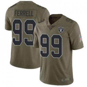 Raiders #99 Clelin Ferrell Olive Youth Stitched Football Limited 2017 Salute to Service Jersey