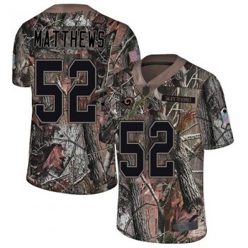 Rams #52 Clay Matthews Camo Youth Stitched Football Limited Rush Realtree Jersey