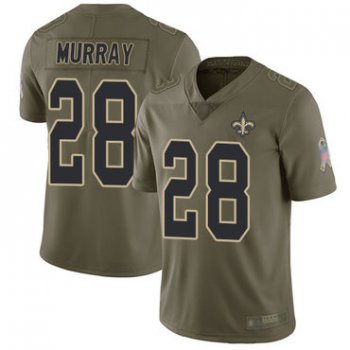 Saints #28 Latavius Murray Olive Youth Stitched Football Limited 2017 Salute to Service Jersey