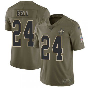 Kids Nike Saints 24 Vonn Bell Olive Stitched NFL Limited 2017 Salute To Service Jersey