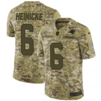 Youth Carolina Panthers Nike #6 Taylor Heinicke Limited Camo 2018 Salute to Service Jersey