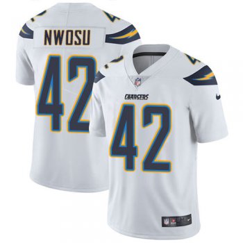 Youth Nike Chargers 42 Uchenna Nwosu White Stitched NFL Vapor Untouchable Limited Jersey